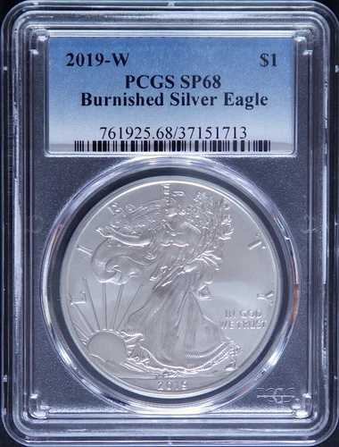 2019年 W バーニッシュド アメリカン シルバーイーグル PCGS SP68 (未使用) 19EG ブルーラベル｜WORLD RESOURCE【QUEEN店】