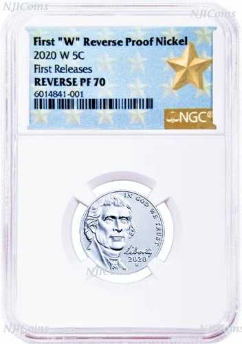 2020年「W」リバースプルーフニッケル 初リリース NGC PF70 スターラベル 鑑定書付き｜WORLD RESOURCE【QUEEN店】