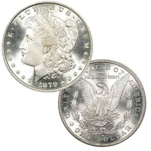1879年 S モーガンシルバー ドル $1 ブリリアント 未流通 BU 90% シルバー-｜WORLD RESOURCE【QUEEN店】
