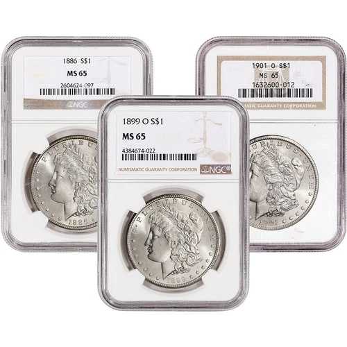 米国モルガン銀貨1ドル - NGC MS65 - 1921年以前のランダムな日付とラベル（1枚）｜WORLD RESOURCE【QUEEN店】