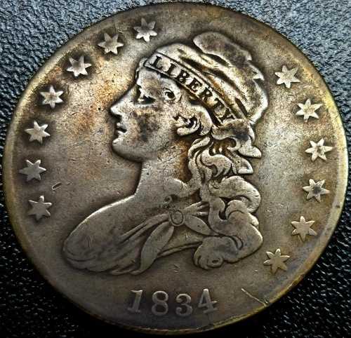 50セント / ?ドル 1834年 *小日付* キャップドバスト ハーフダラー アメリカ合衆国 !!｜WORLD RESOURCE【QUEEN店】