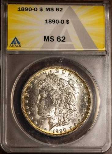 1890年Oミント 1ドル銀貨 モーガンドル MS 62 新ANACS番号 7432986 + ボーナス｜WORLD RESOURCE【QUEEN店】
