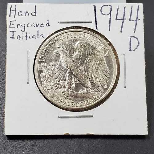 1944年 D ウォーキングリバティ シルバーイーグル 90% コイン 手彫りイニシャル FS-901 UNC｜WORLD RESOURCE【QUEEN店】