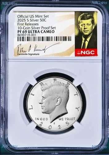 2025年 S プルーフ ケネディ ハーフダラー 50セント NGC PF69 UC FR 10枚セット シルバーバージョン｜WORLD RESOURCE【QUEEN店】