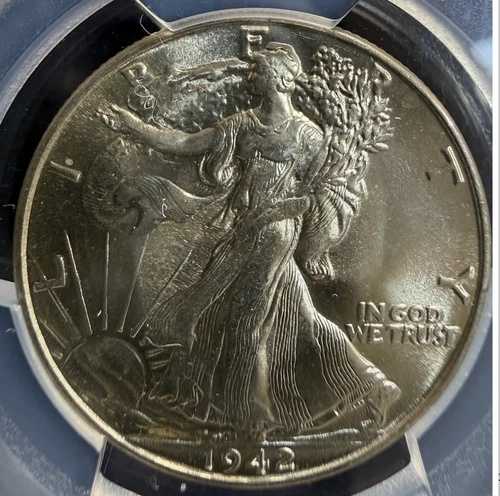 1942年 50セント ウォーキングリバティハーフダラー PCGS MS65 素晴らしい打刻 最高のディテール 光沢｜WORLD RESOURCE【QUEEN店】