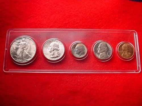 1946年S サンフランシスコ造幣局 5枚セット 素晴らしい90%銀貨 - 5枚の未使用コイン!! #4｜WORLD RESOURCE【QUEEN店】 64,130円