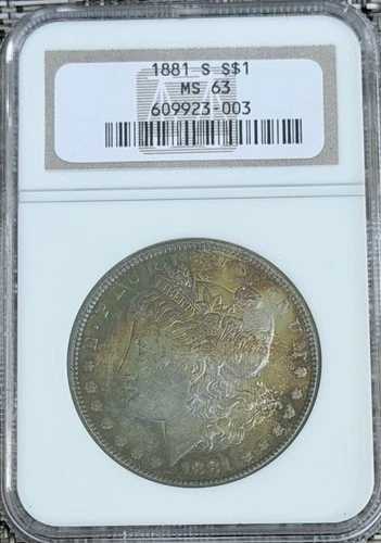 1881年Sミント モーガン銀貨 NGC MS63 レインボーカラートーンコイン|WORLD RESOURCE【QUEEN店】
