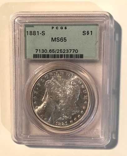 1881年Sミント モーガン銀貨 PCGS MS65 非常に人気が高い グリーンラベル 入手困難 美しい｜WORLD RESOURCE【QUEEN店】
