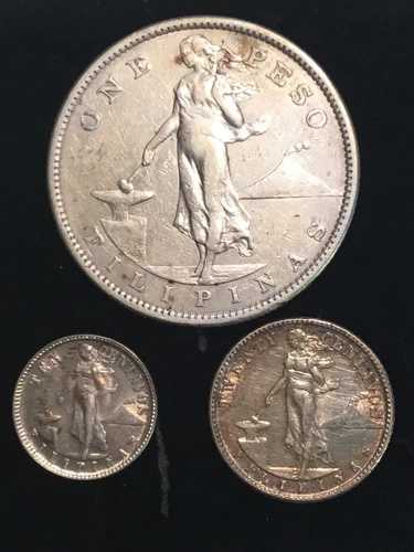 1907S 銀貨 1ペソ、1944D 20セント、10セント、1944D フィリピン銀貨 3枚セット｜WORLD RESOURCE【QUEEN店】
