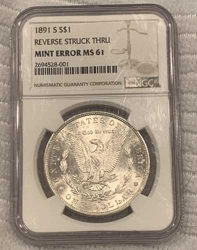 1891-S NGC MS61 モーガン銀貨 ミントエラー BU MS 61 表面に軽い変色あり|WORLD RESOURCE【QUEEN店】