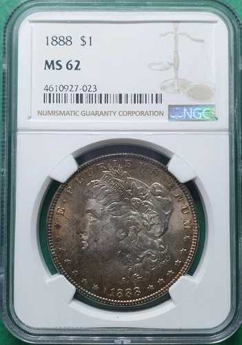 1888年モルガン銀貨(トーンあり)NGC MS 62|WORLD RESOURCE【QUEEN店】