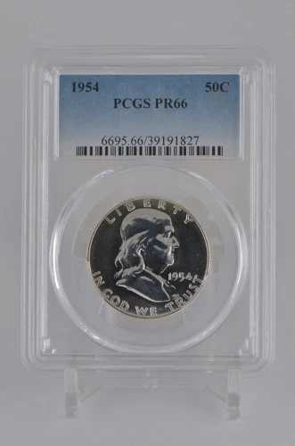 PR66 1954年 PCGS フランクリン銀貨 ハーフダラー プルーフ 未流通コイン #827｜WORLD RESOURCE【QUEEN店】 59,290円