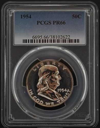 PR66 1954年 PCGS鑑定済み フランクリン銀貨 ハーフダラー プルーフ 未流通 希少コイン｜WORLD RESOURCE【QUEEN店】