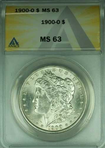 1900年Oミント モーガン銀貨 1ドル硬貨 ANACS MS-63 (45A)｜WORLD RESOURCE【QUEEN店】
