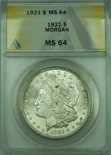 1921年 モーガン銀貨 1ドル硬貨 ANACS MS-64 (30)｜WORLD RESOURCE【QUEEN店】