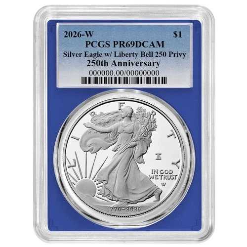 2026-W プルーフ 1ドル アメリカンシルバーイーグル PCGS PR69DCAM ブルーラベル ブルーフレーム｜WORLD RESOURCE【QUEEN店】 59,290円