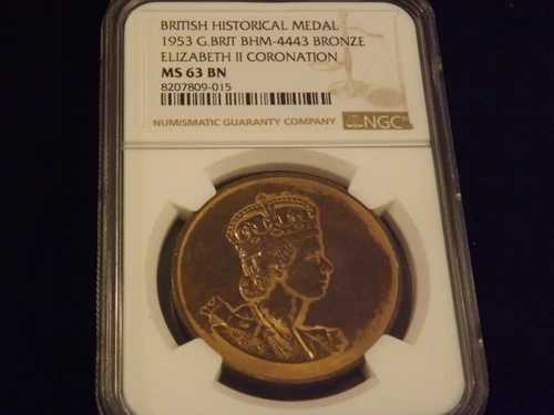 1953年エリザベス2世女王ブロンズメダル NGC MS 63 BN｜WORLD RESOURCE【QUEEN店】