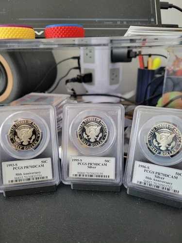 1993-S 1995-S 1996-S シルバー ケネディ ハーフダラー PCGS PR70DCAM 3枚セット｜WORLD RESOURCE【QUEEN店】