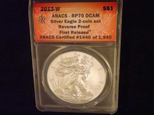 2013-W 1ドル銀貨 リバースプルーフ 初版 ANACS RP 70｜WORLD RESOURCE【QUEEN店】