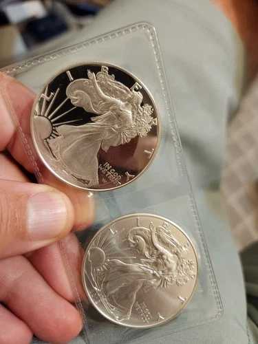 米国造幣局発行 アメリカンイーグル 2022年 1オンス銀貨プルーフと2013年 シルバーイーグル。純度999|WORLD RESOURCE【QUEEN店】