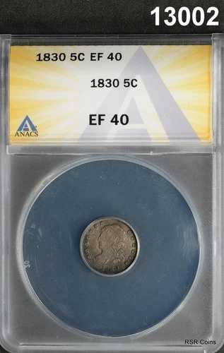 1830年 キャップドバスト 5セント ANACS認定 EF40 オリジナル！ #13002｜WORLD RESOURCE【QUEEN店】