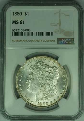 1880年 モーガン銀貨 S$1 コイン NGC MS-61 状態良好 裏面トーン (46B)|WORLD RESOURCE【QUEEN店】