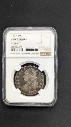1833年 キャップドバスト ハーフダラー 50セント硬貨 - NGC鑑定済み 詳細な鑑定結果|WORLD RESOURCE【QUEEN店】