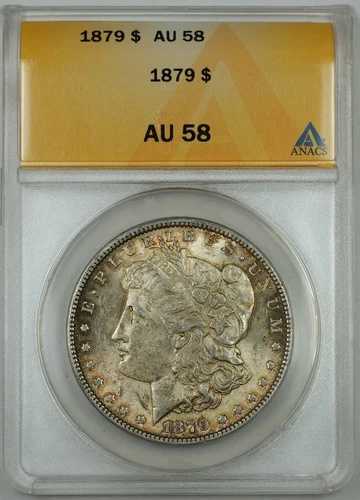 1879年モーガン銀貨、ANACS AU-58、わずかにトーンあり(良質なコイン)|WORLD RESOURCE【QUEEN店】