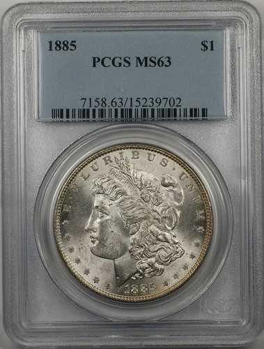 1885年 モーガン銀貨 $1 PCGS MS 63 ベターコイン (BR-17 J)|WORLD RESOURCE【QUEEN店】