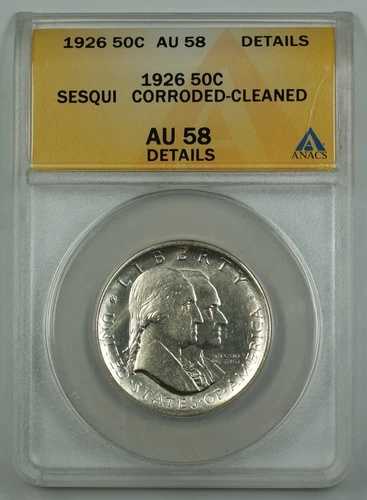 1926年 セスキ記念銀貨 ハーフコイン ANACS AU 58 詳細 腐食あり 洗浄済み｜WORLD RESOURCE【QUEEN店】