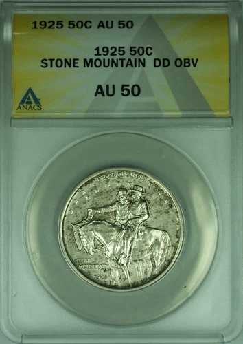 1925年 ストーンマウンテン記念銀貨 ハーフダラー ダブルダイ オモテ ANACS AU 50+｜WORLD RESOURCE【QUEEN店】