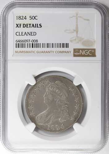 1824年キャップドバストハーフダラー50セント NGC XF 詳細｜WORLD RESOURCE【QUEEN店】