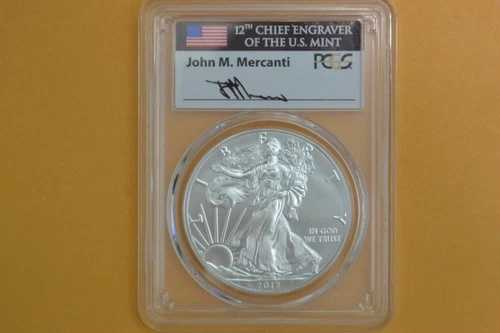 2017年 W バーニッシュド シルバーイーグル PCGS SP70 フラッグ メルカンティ FDI｜WORLD RESOURCE【QUEEN店】