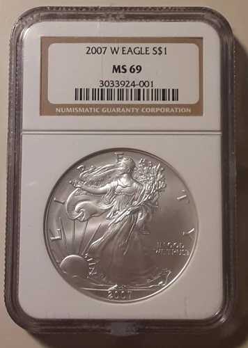 2007年 W イーグル S$1 NGC MS69 ウェストポイント造幣局 .999 ファイン (#48c-13007/644)｜WORLD RESOURCE【QUEEN店】