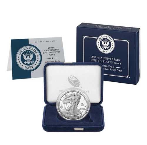 アメリカ海軍創設250周年記念 アメリカンイーグル 1オンス銀貨（プルーフ貨幣）｜WORLD RESOURCE【QUEEN店】