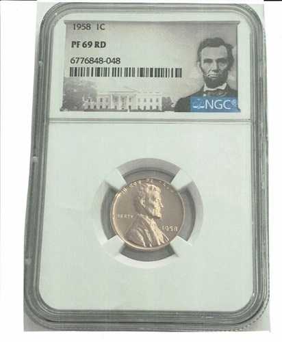 1958年 NGC RROOF 69 赤いリンカーンペニー 素晴らしい目の保養となる肖像｜WORLD RESOURCE【QUEEN店】