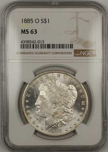 1885年Oミント モーガン銀貨 1ドル硬貨 NGC MS-63 セミプルーフライク (13)｜WORLD RESOURCE【QUEEN店】 72,600円