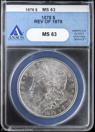 1878-P $1 7TF モーガン銀貨 ANACS MS 63 | 1879年の裏面｜WORLD RESOURCE【QUEEN店】