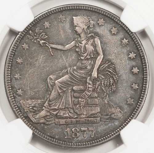 アメリカ合衆国 1877年 (P) 1ドル貿易銀貨 NGC AU フィラデルフィア造幣局｜WORLD RESOURCE【QUEEN店】