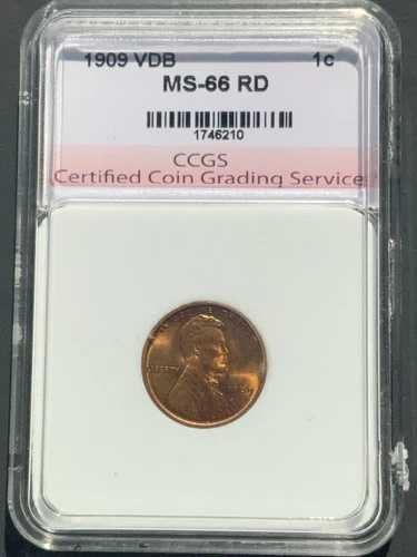 1909 VDB US リンカーンセント 1c MSRD (赤) 美しいペニー、鑑定済みスラブ、初年度！｜WORLD RESOURCE【QUEEN店】