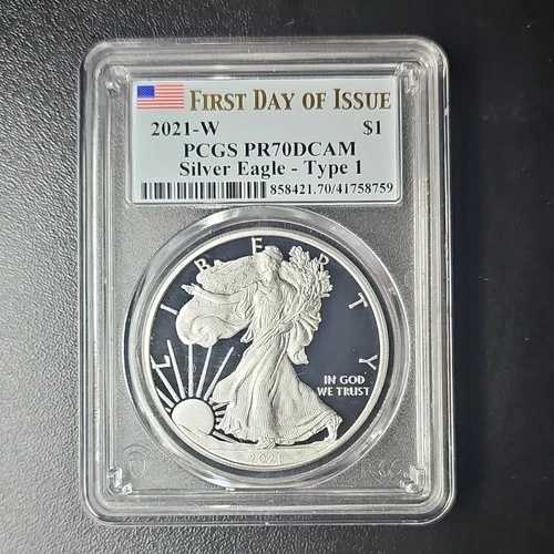 アメリカ合衆国造幣局発行 シルバーイーグル 2021年 プルーフ PCGS PR70DCAM *FDOI* タイプ1 #41758759|WORLD RESOURCE【QUEEN店】