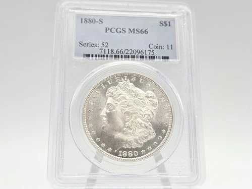 1880年Sミント PCGS MS66 モーガン銀貨 **真っ白で、まさに息を呑むほど美しい！** 6175｜WORLD RESOURCE【QUEEN店】