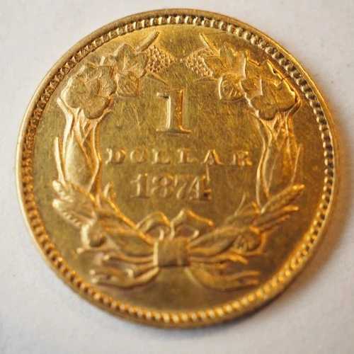 1874年 1ドル リバティヘッド タイプ3 金貨 **表面傷あり** 送料無料！ C1709｜WORLD RESOURCE【QUEEN店】