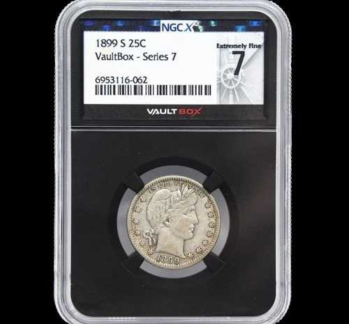 1899年 S バーバー 銀貨 25セント硬貨 NGC 極美品 7 #6953116-062｜WORLD RESOURCE【QUEEN店】