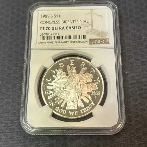 1989年S議会1ドル記念硬貨、NGC: PF 70 ウルトラカメオ。｜WORLD RESOURCE【QUEEN店】