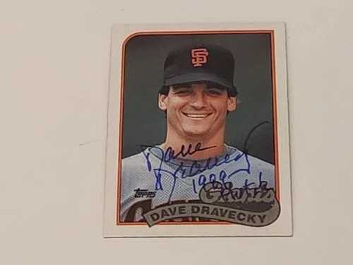 1989年 Topps デイブ・ドラベッキー サンフランシスコ サイン入りカード 「1989 Hutch」と刻印|WORLD RESOURCE【QUEEN店】