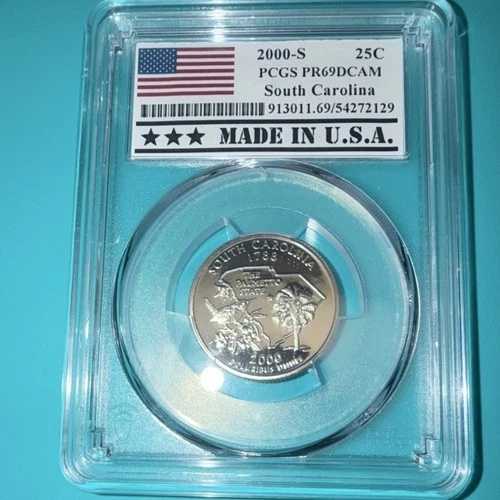 2000年Sミント 25セント サウスカロライナ州記念銀貨 PCGS PR69 DCAM｜WORLD RESOURCE【QUEEN店】