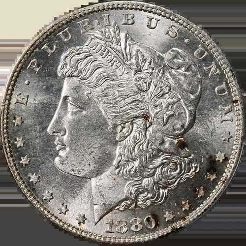 1880年Sミント モーガン銀貨 PCGS MS63 - トーンあり｜WORLD RESOURCE【QUEEN店】