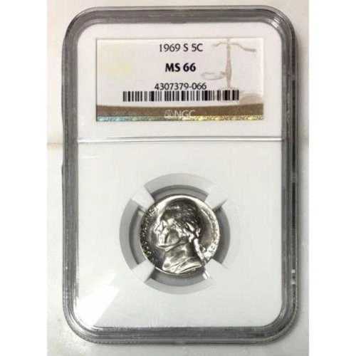 1969年 S ジェファーソン ニッケル NGC MS66 ***タイ牧師の口ひげ*** #906699｜WORLD RESOURCE【QUEEN店】