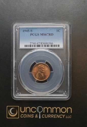1945年Sミント MS67RD リンカーンセント（PCGS鑑定済み）｜WORLD RESOURCE【QUEEN店】